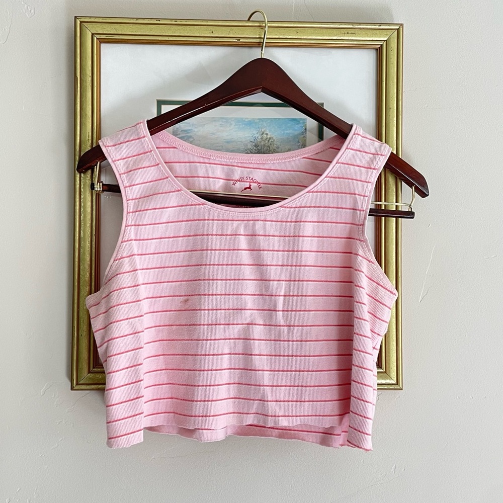 Pink Striped Crop Top